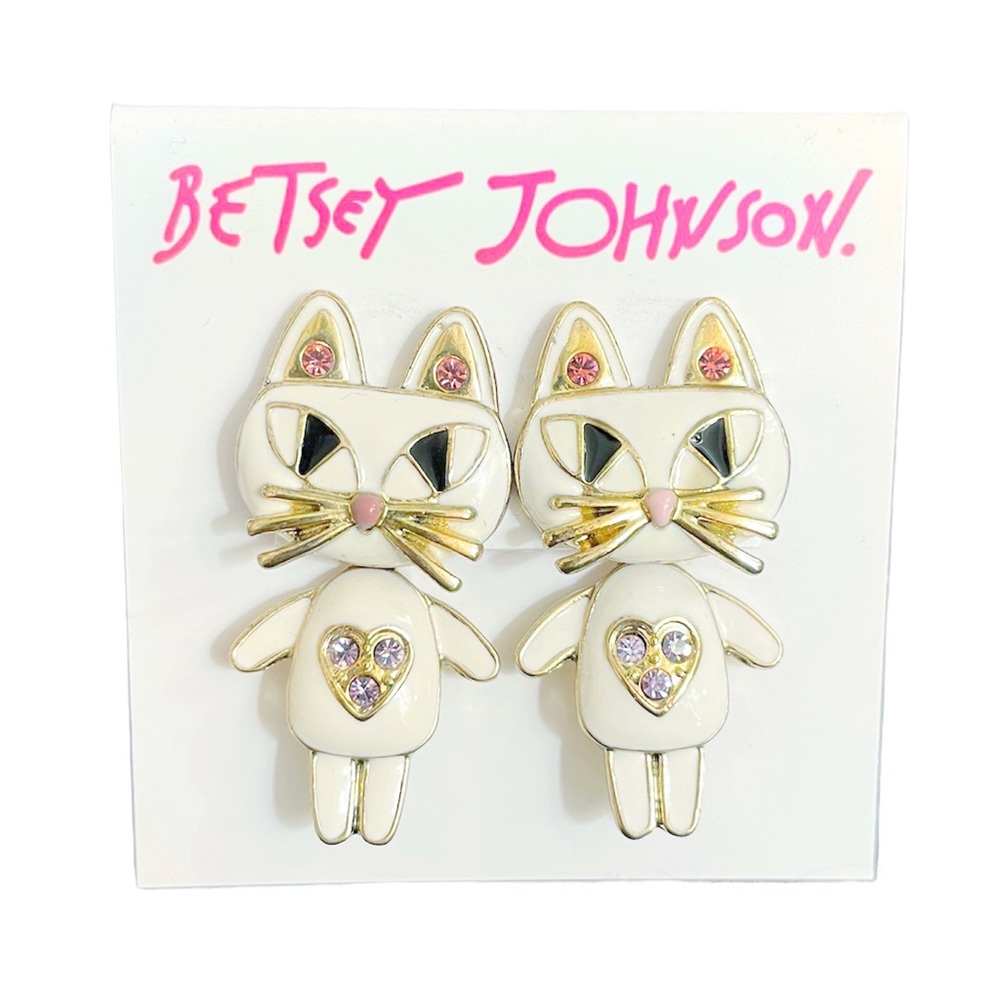 ♥️ Betsey Johnson Critters Kitty Cat Earrings